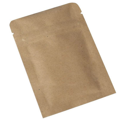 الحقيبة المسيل للدموع 80mic k Stand Up Pouch ، W125mm Brown Kraft Paper Zipper Bag