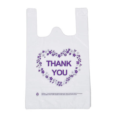 1.2mils Thank You T Shirt Carry Out Bags ، 100٪ أكياس بقالة بلاستيكية قابلة للتحلل