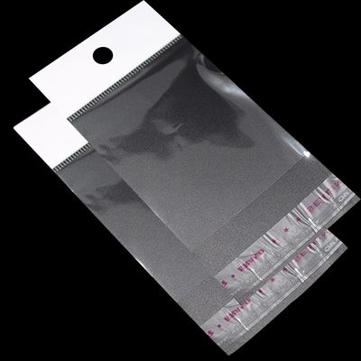 كيس بلاستيكي شفاف لاصق ذاتي اللصق ، 2mil / 0.05mm القرطاسية هدية رأس أكياس التعبئة والتغليف