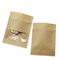 حقيبة زيبلوك من ورق الكرافت البني / الأبيض مع تغليف مجوهرات حلق النافذة للأغذية